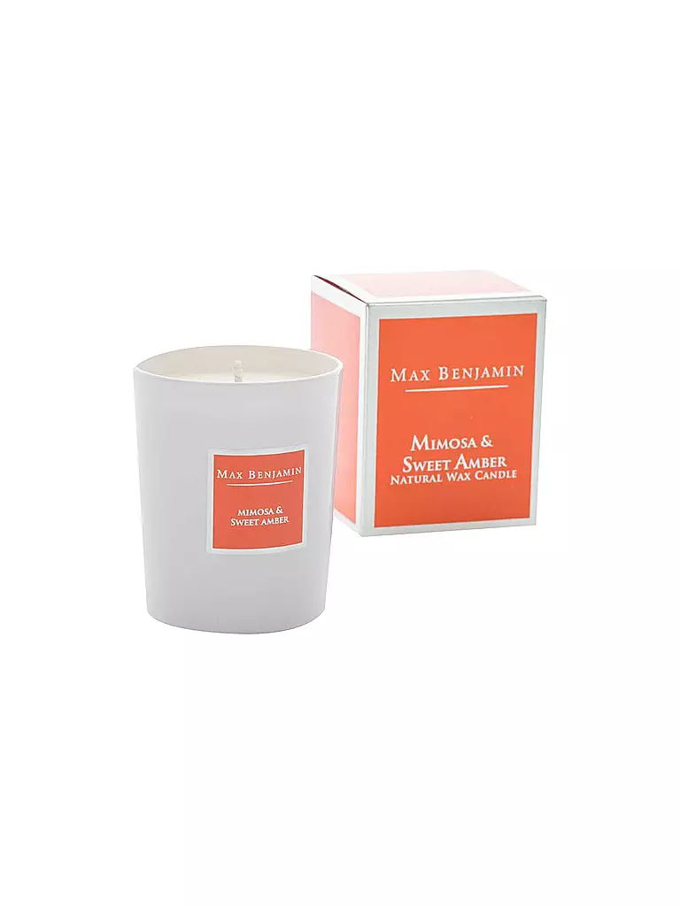 MAX BENJAMIN | Duftkerze "Classic Collection - Mimosa and Sweet Amber" 190g | orange