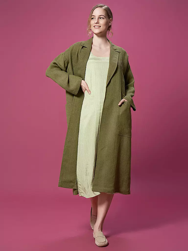 MAX MARA STUDIO | Leinenmantel Ceci  | grün