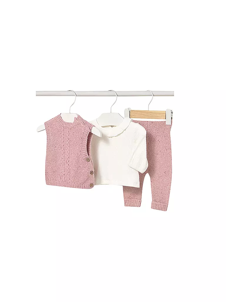MAYORAL | Baby Set 3-teilig Langarmshirt, Pullunder und Hose | rosa