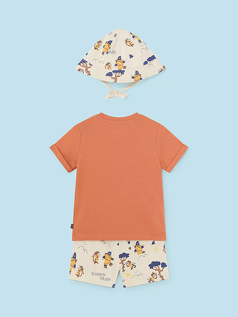 MAYORAL | Baby Set 3-teilig T-Shirt, Shorts, Kappe | orange