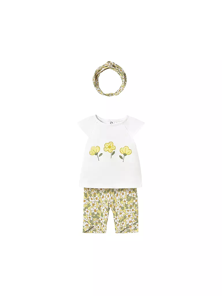 MAYORAL | Baby Set 3-teilig T-Shirt, Strickjacke und Leggings | gelb