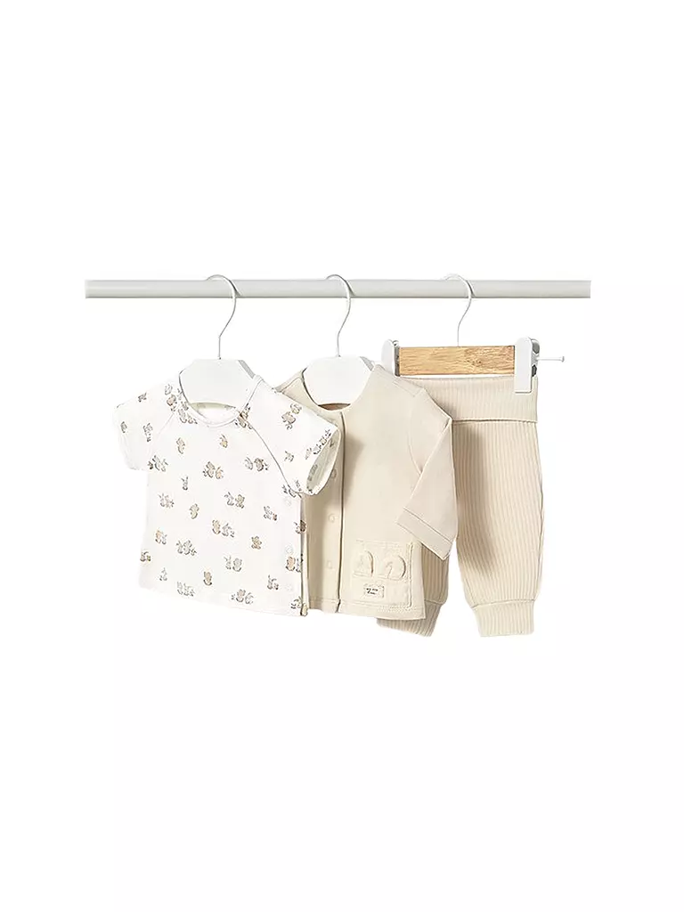 MAYORAL | Baby Set 3-teilig T-Shirt, Sweatjacke und Hose | creme