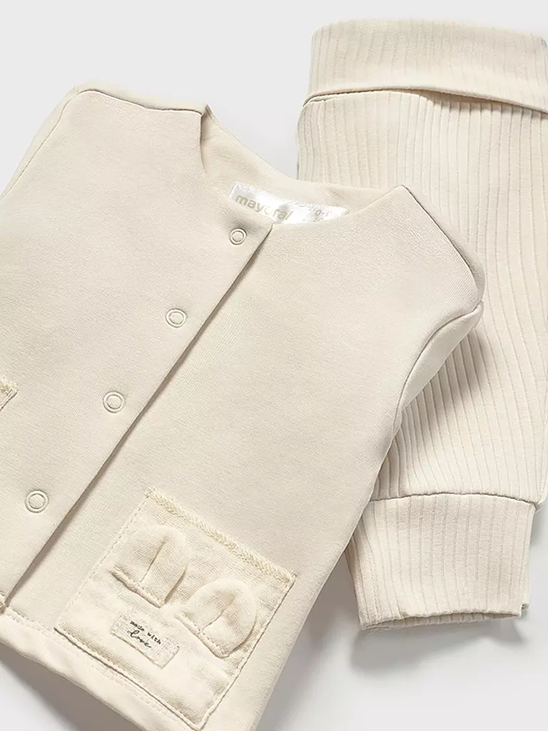 MAYORAL | Baby Set 3-teilig T-Shirt, Sweatjacke und Hose | creme