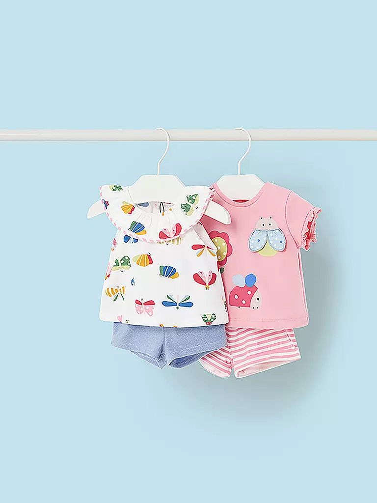 MAYORAL | Baby Set 4-teilig T-Shirts und Shorts | weiss