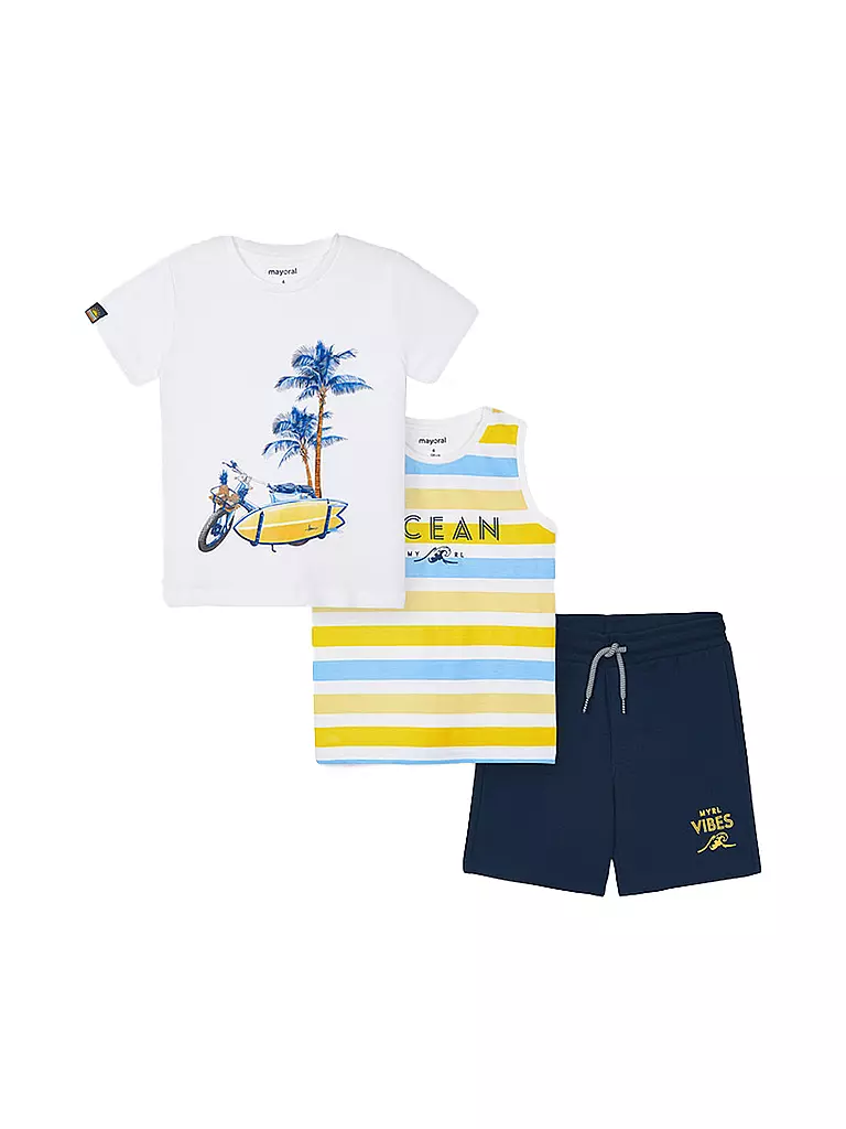 MAYORAL | Jungen Set - Short, T-Shirt und Tank Top | gelb