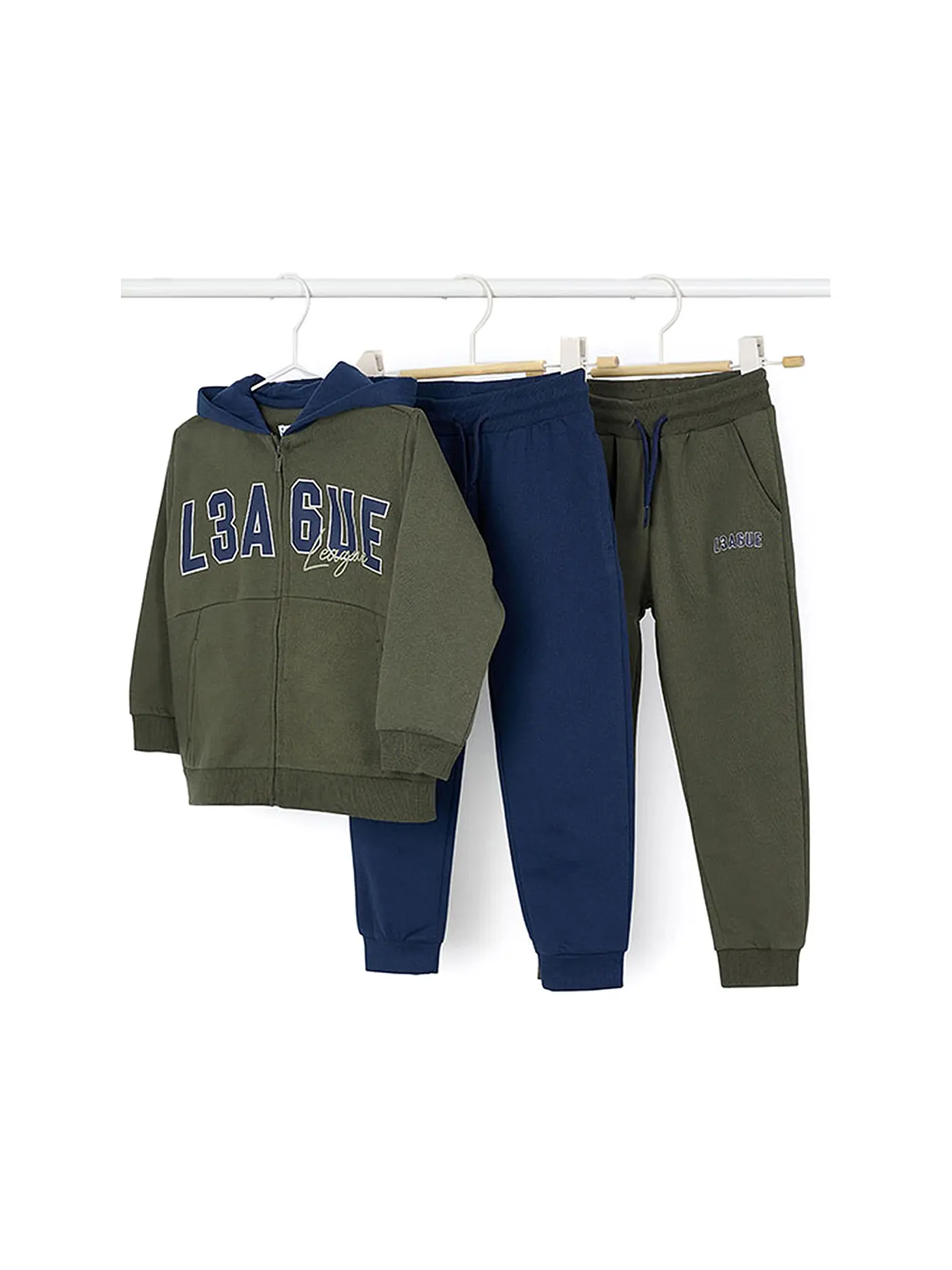 MAYORAL | Jungen Set 3-teilig Sweatjacke und Jogginghosen | olive