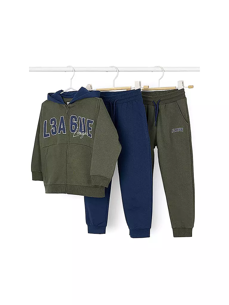 MAYORAL | Jungen Set 3-teilig Sweatjacke und Jogginghosen | olive