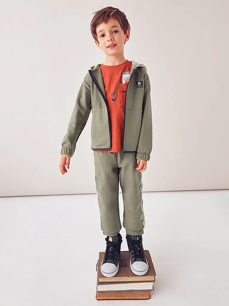 MAYORAL | Jungen Set 3-teilig Sweatjacke und Jogginghosen | grau