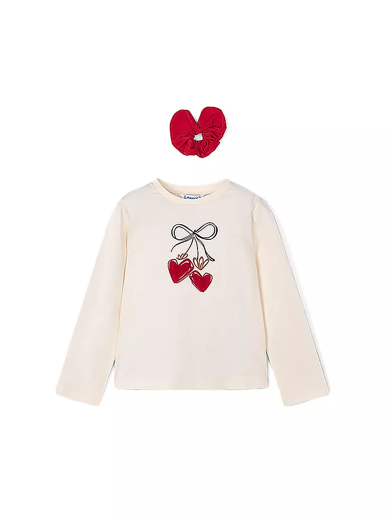 MAYORAL | Mädchen Langarmshirt mit Haargummi | weiss