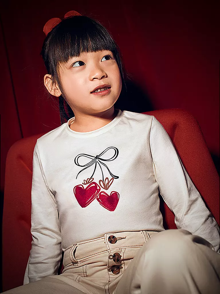 MAYORAL | Mädchen Langarmshirt mit Haargummi | weiss