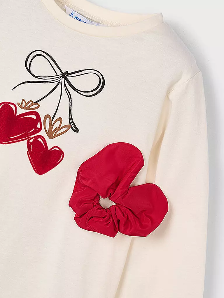 MAYORAL | Mädchen Langarmshirt mit Haargummi | weiss