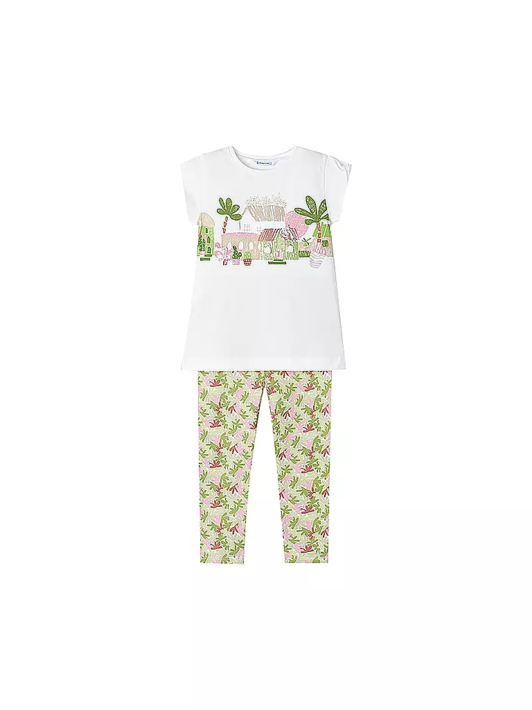 MAYORAL | Mädchen Set 2-teilig T-Shirt und Leggings | creme