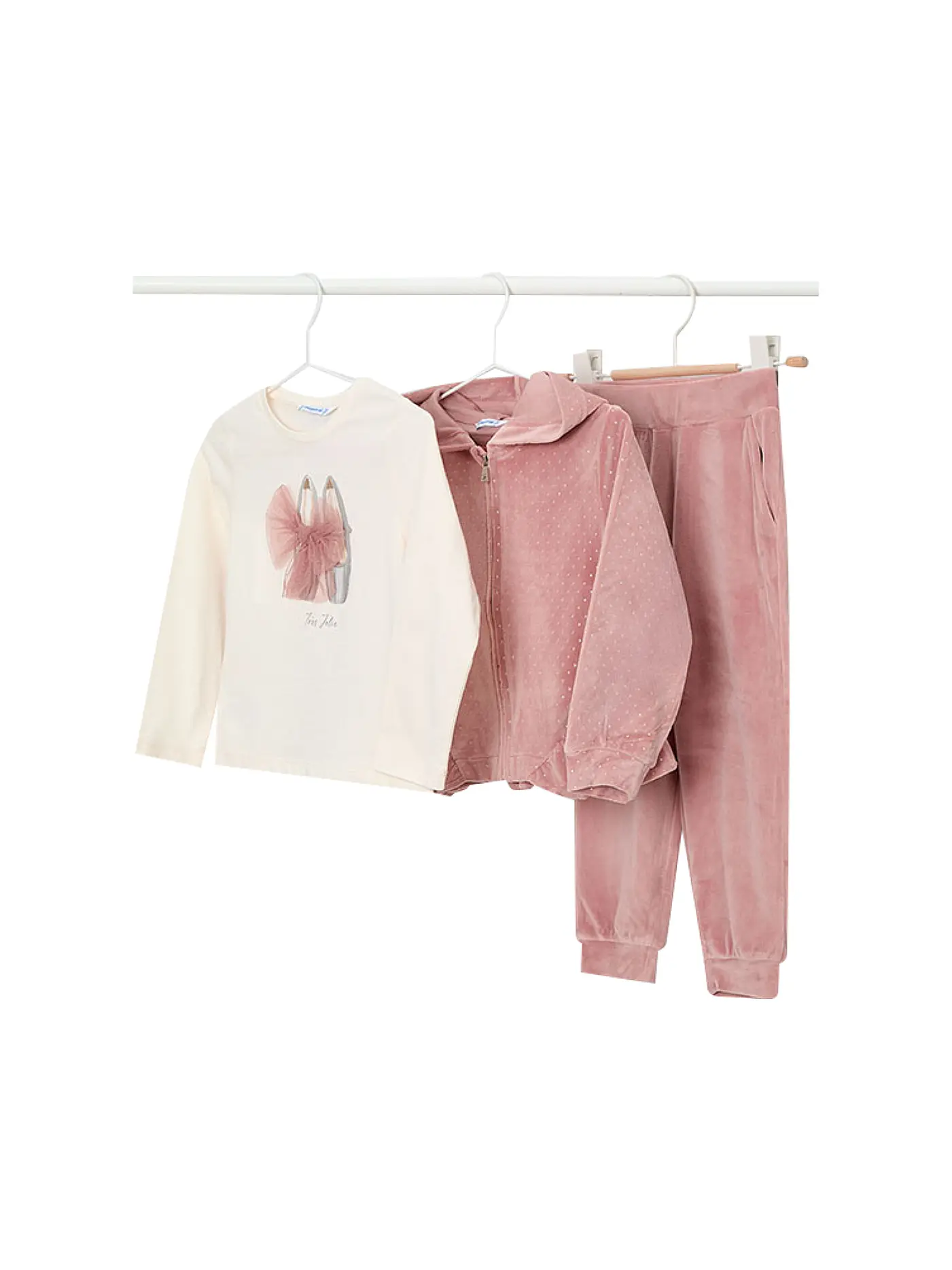 MAYORAL | Mädchen Set 3-teilig Jacke, Langarmshirt und Hose | rosa