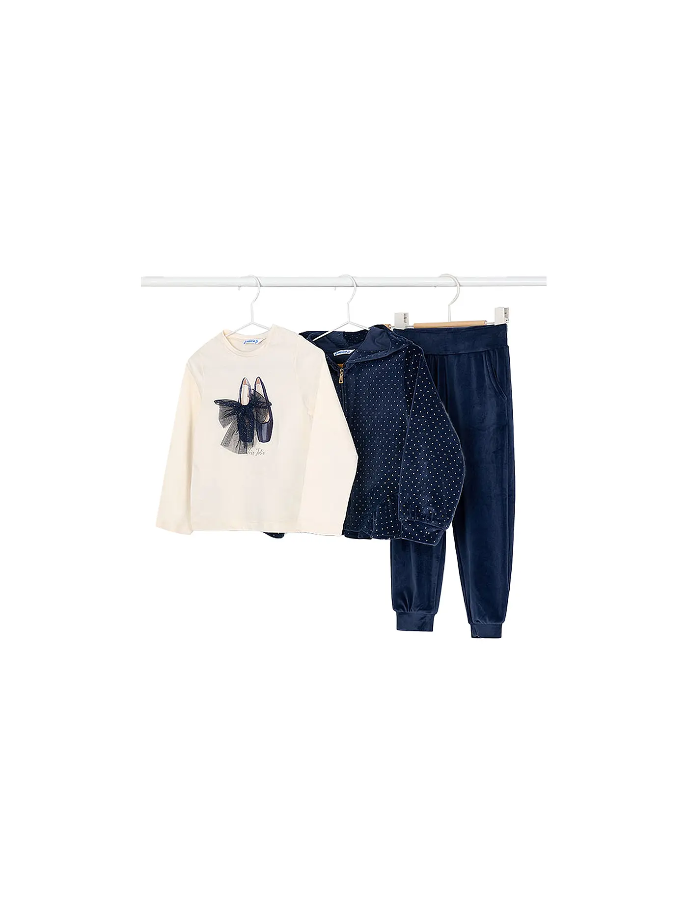 MAYORAL | Mädchen Set 3-teilig Jacke, Langarmshirt und Hose | dunkelblau