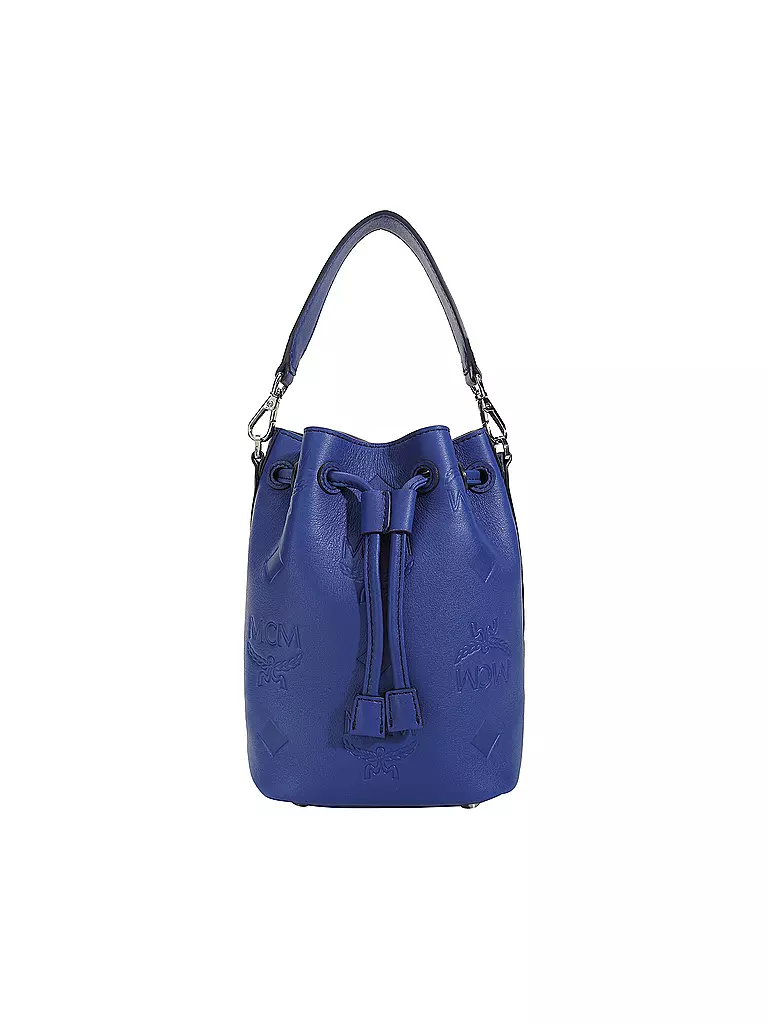 MCM | Ledertasche - Bucket Bag DESSAU DRAWSTRING MINI | blau