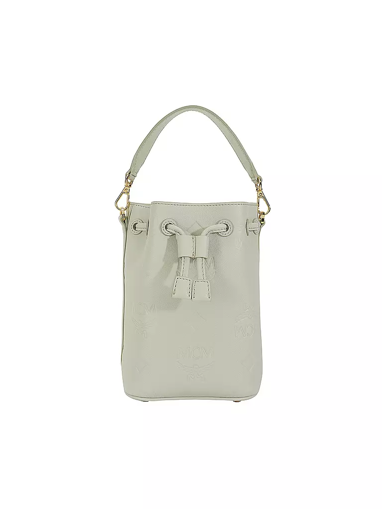 MCM | Ledertasche - Bucket Bag DESSAU DRAWSTRING MINI | grau