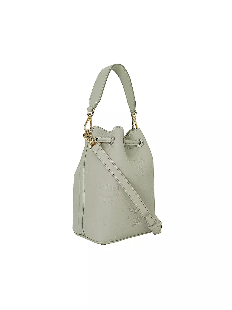 MCM | Ledertasche - Bucket Bag DESSAU DRAWSTRING MINI | grau