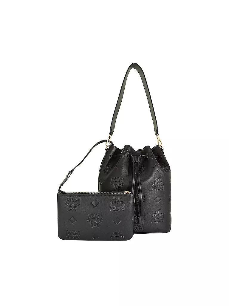 MCM | Ledertasche - Bucket Bag DESSAU Medium  | schwarz