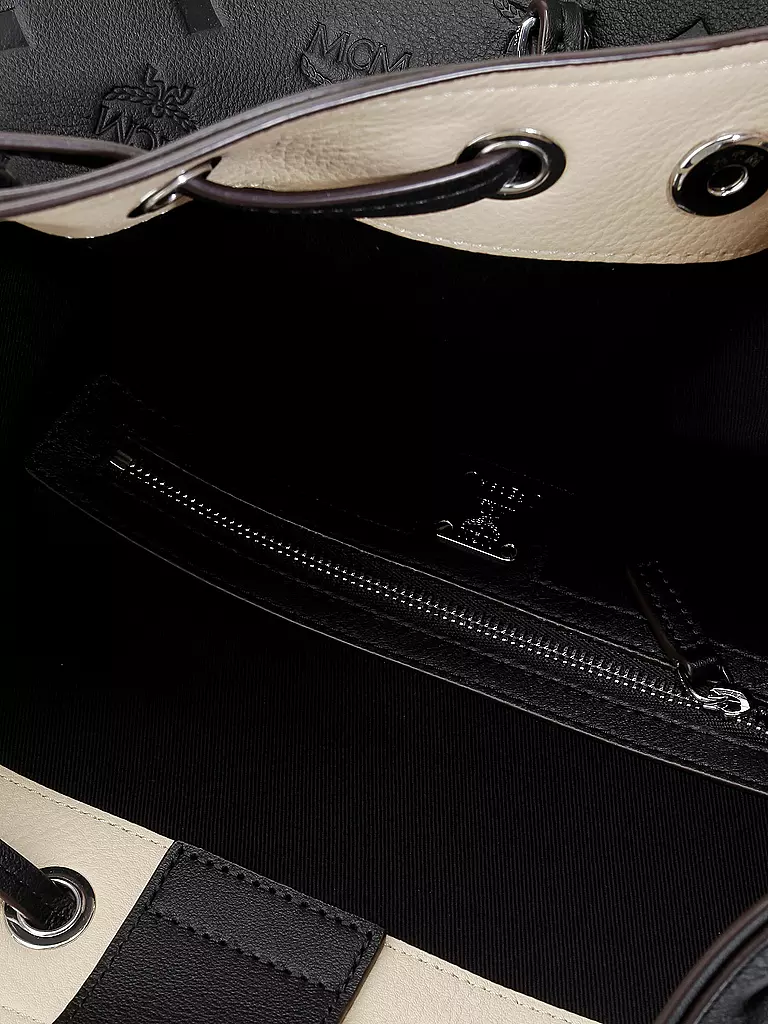 MCM | Ledertasche - Bucket Bag Essential Monogrammed | schwarz