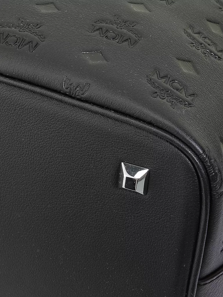 MCM | Ledertasche - Bucket Bag Essential Monogrammed | schwarz