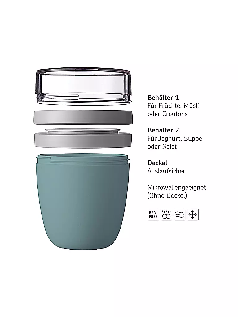 MEPAL | Lunchpot ELLIPSE Mini 300 + 120ml Nordic Sage | dunkelblau
