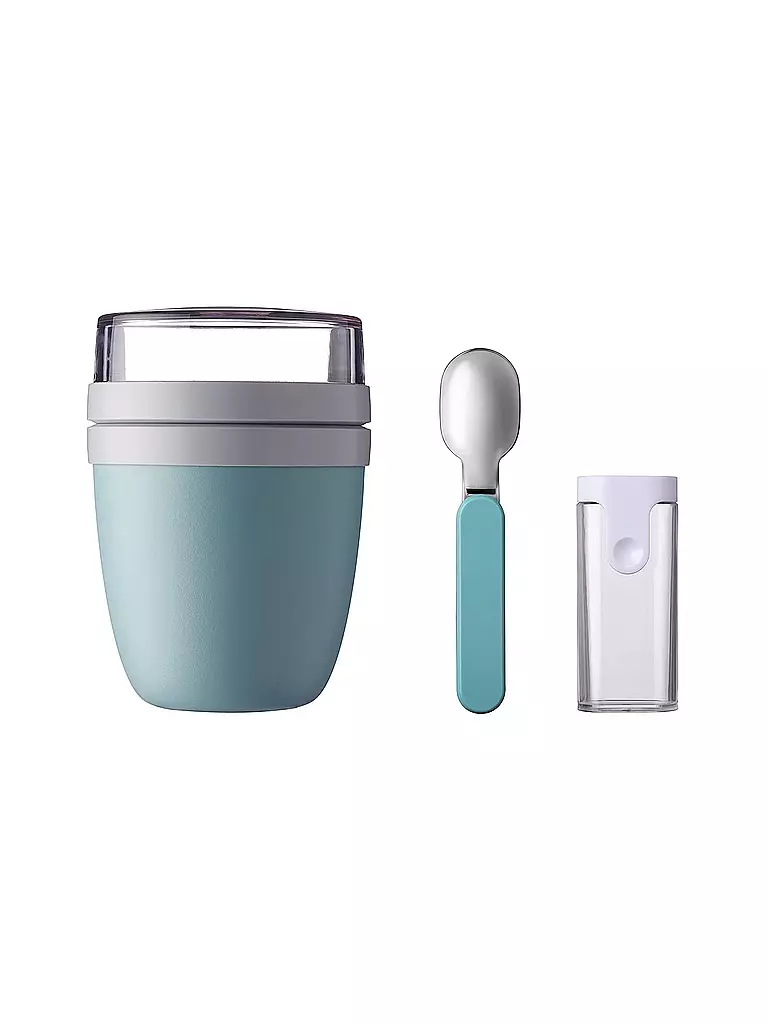 MEPAL | Lunchpot Set mit faltbarem Löffel 2tlg Nordic Green | hellgrün