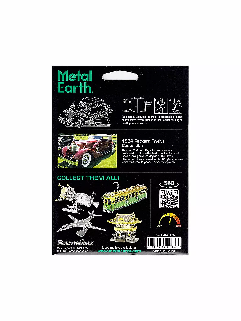 METAL EARTH | 3D Metallbausatz - Packard Twelve Convertible | keine Farbe