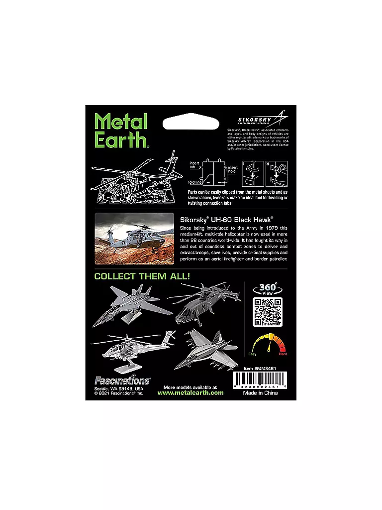 METAL EARTH | Sikorsky UH-60 Black Hawk | keine Farbe