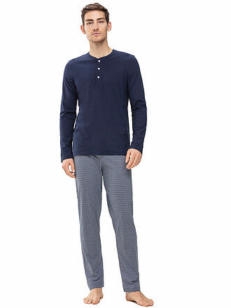 MEY | Pyjama Langarmshirt  yacht blue