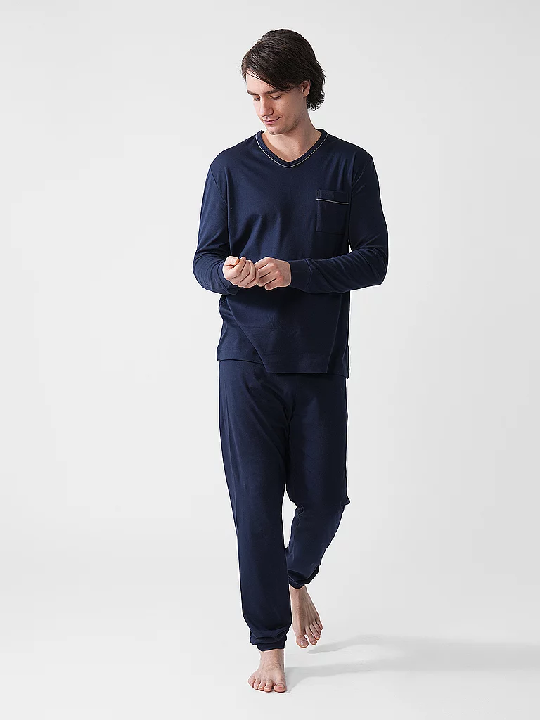 Mey Pyjama Long Bleu foncé Bleu taille M