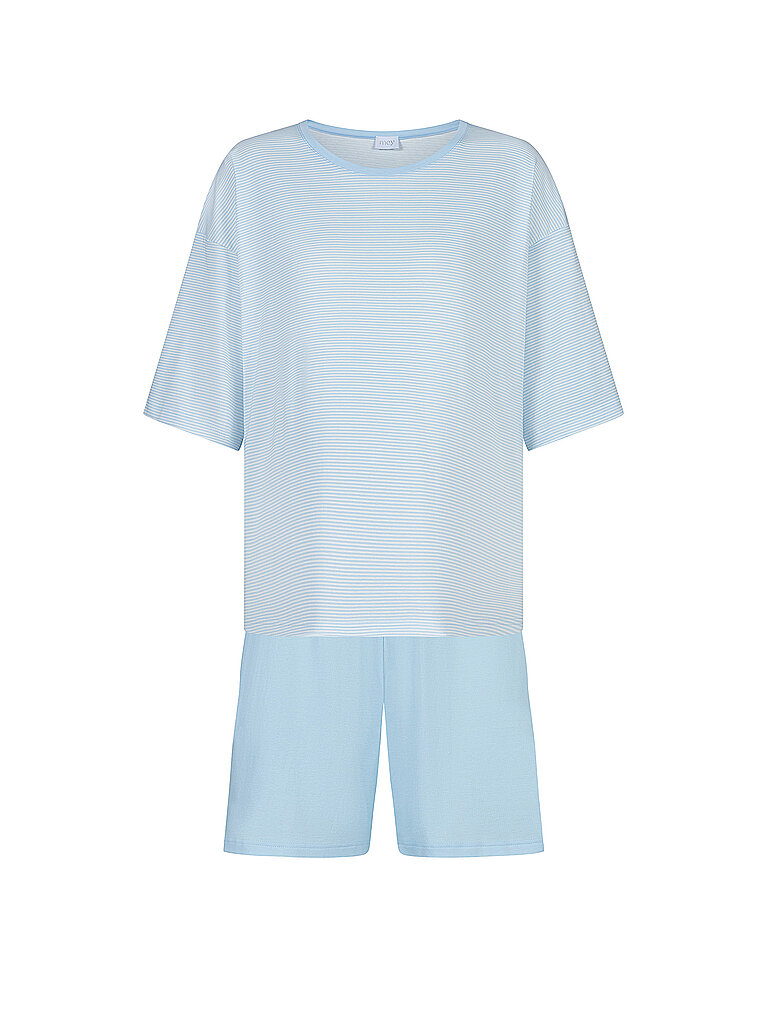 MEY Pyjama SIMPLE STRIPES alice blue hellblau | 46