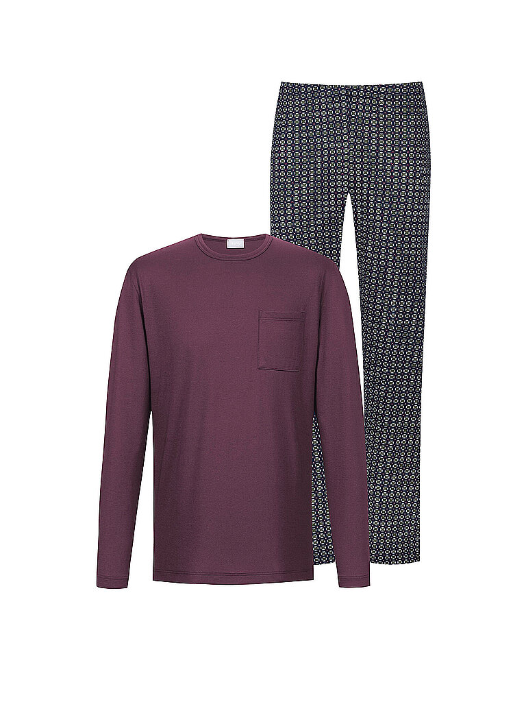 MEY Pyjama EVENING GEO oxblood dunkelrot | XL