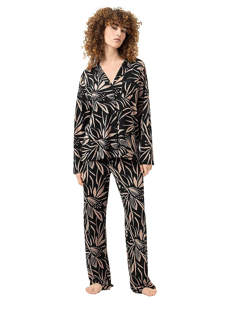 MEY Pyjama VIVID BLOOM noir noir | S