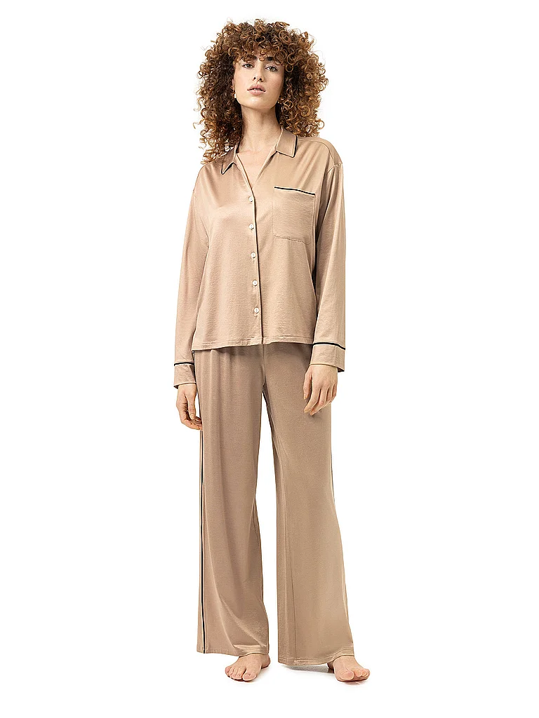 MEY Pijama PURE SHINE avellana dorada beige | M