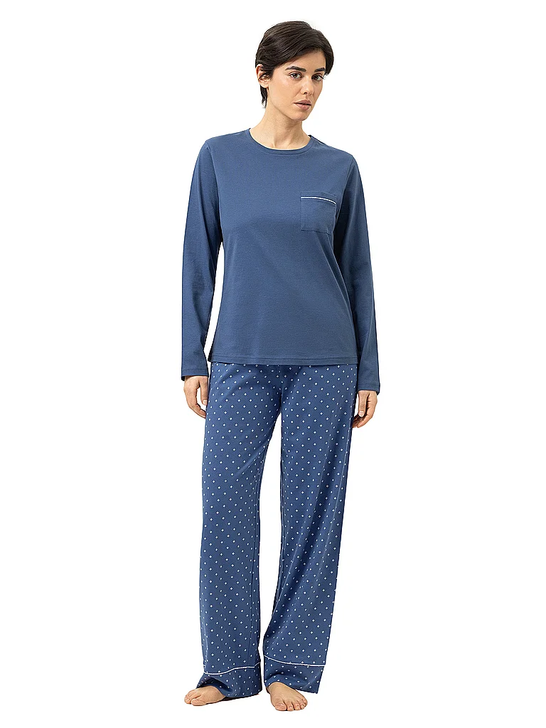 MEY Pyjama POLKA DREAMS midnight dust bleu marine | 38