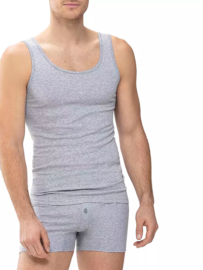MEY | Athletic Shirt Casual Cotton Light Grey Melange | grau