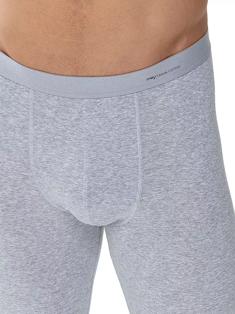 MEY | Lange Unterhose light grey melange | schwarz