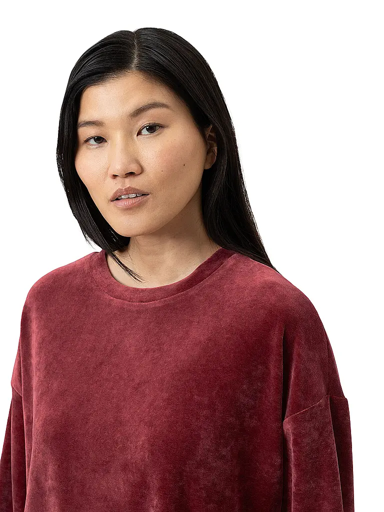 MEY | Loungewear Sweater VELVET DREAM | dunkelrot