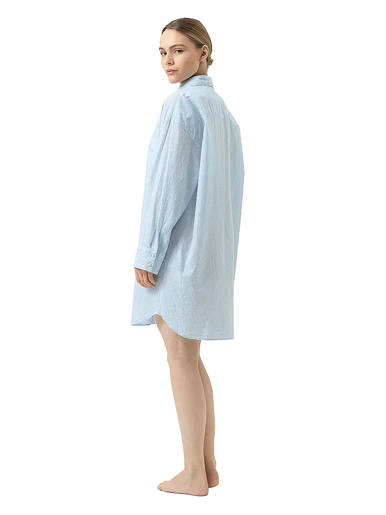 MEY | Nachthemd - Sleepshirt COTTON STRIPES | hellblau