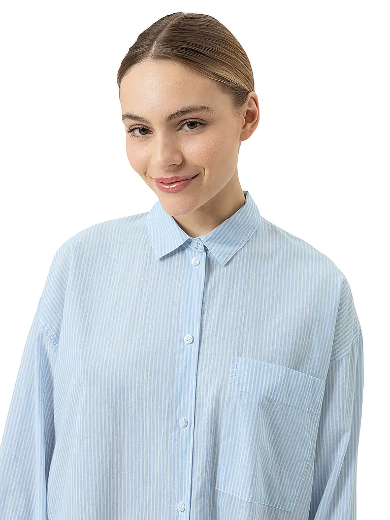MEY | Nachthemd - Sleepshirt COTTON STRIPES | hellblau