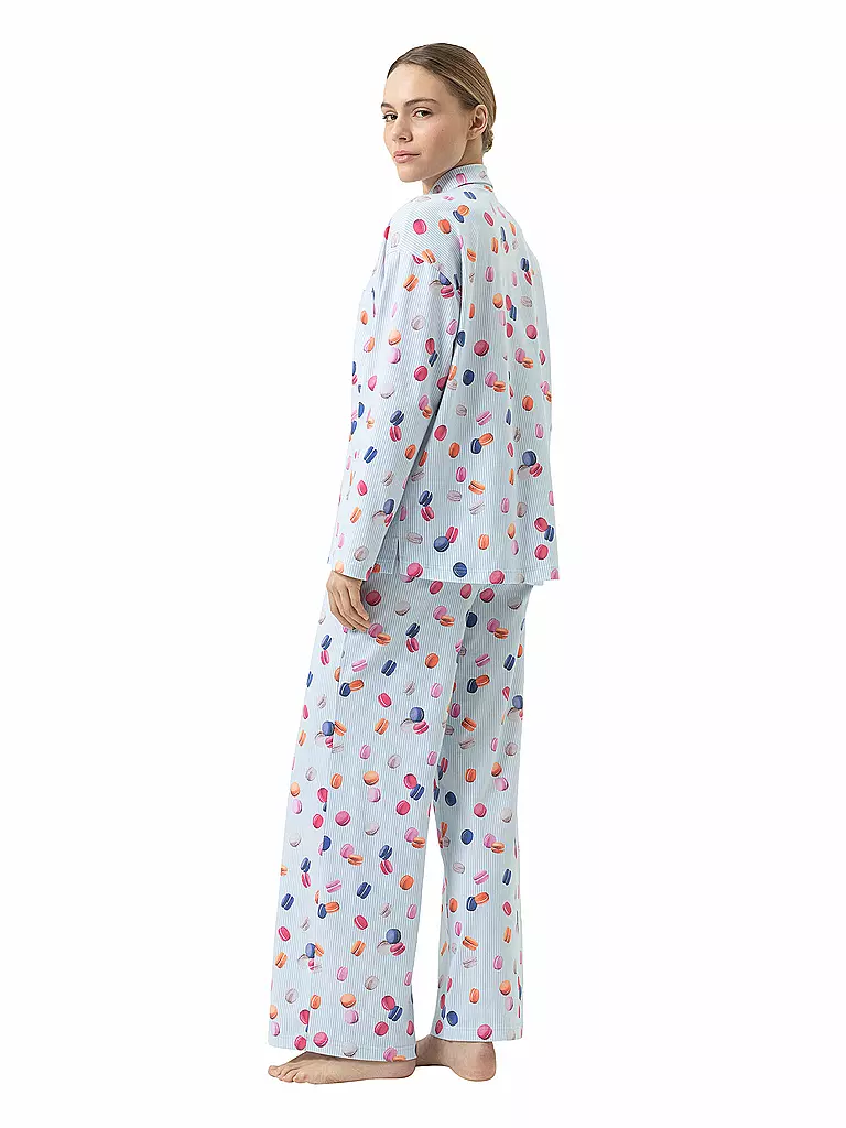 MEY | Pyjama FLYING MACARONS | hellblau