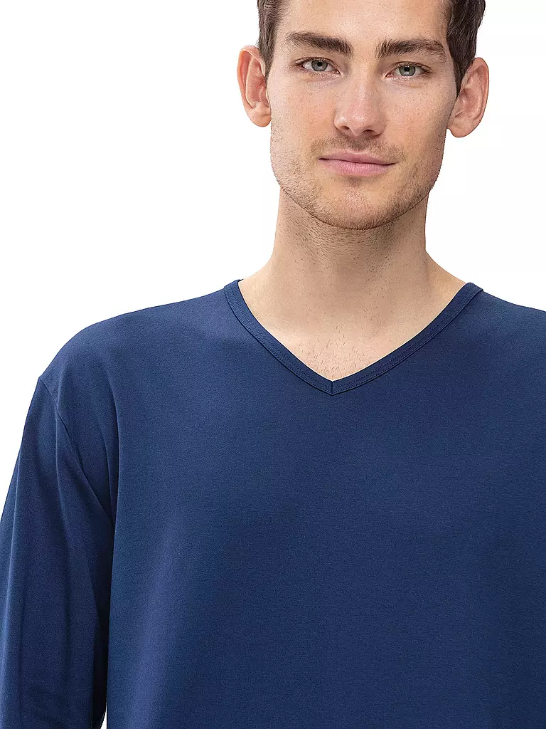 MEY | Pyjama Langarmshirt Neptune | blau