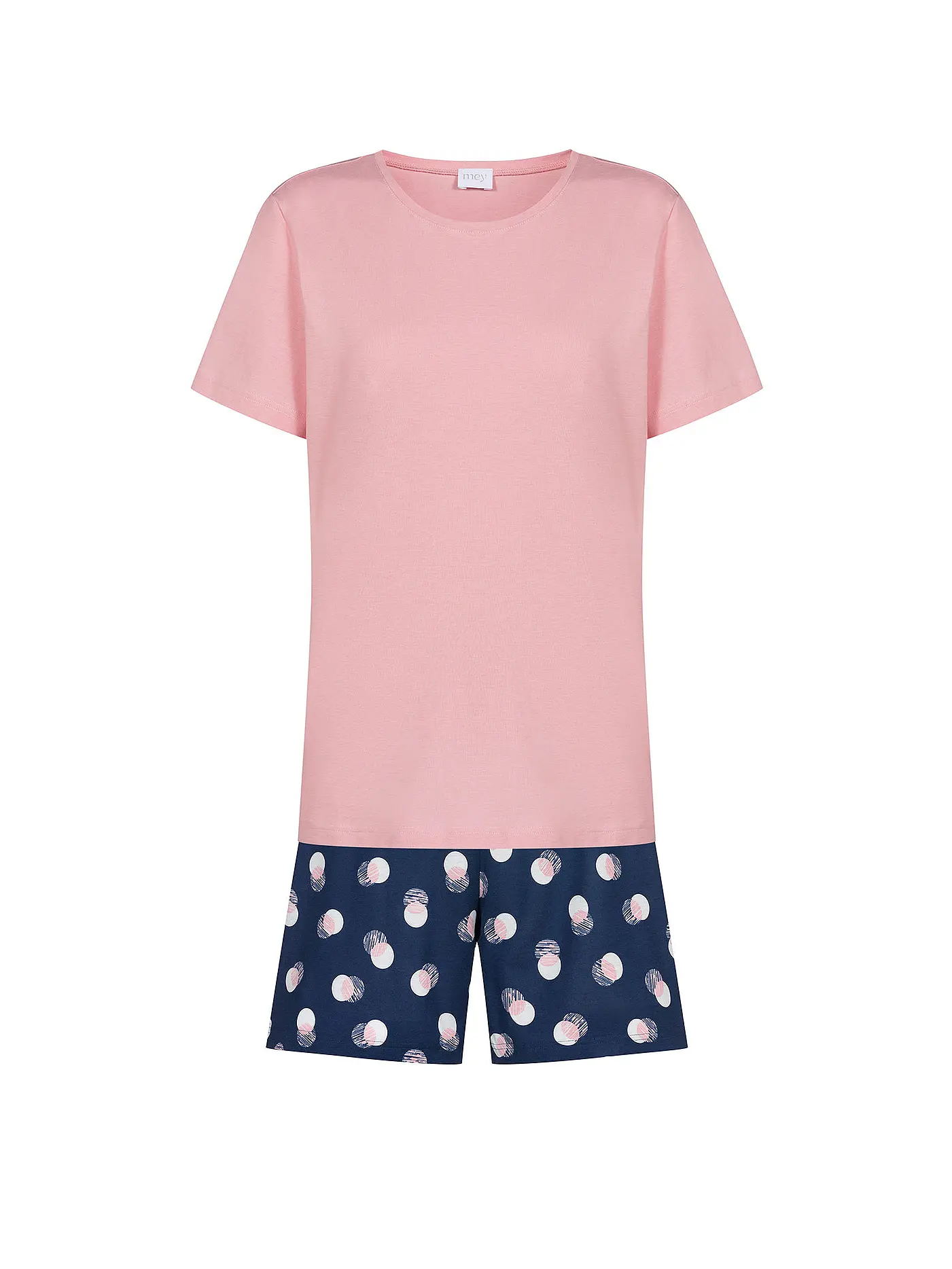 MEY | Pyjama SCRIBBLED DOTS | dunkelblau