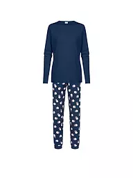 MEY | Pyjama SCRIBBLED DOTS | Dunkelblau