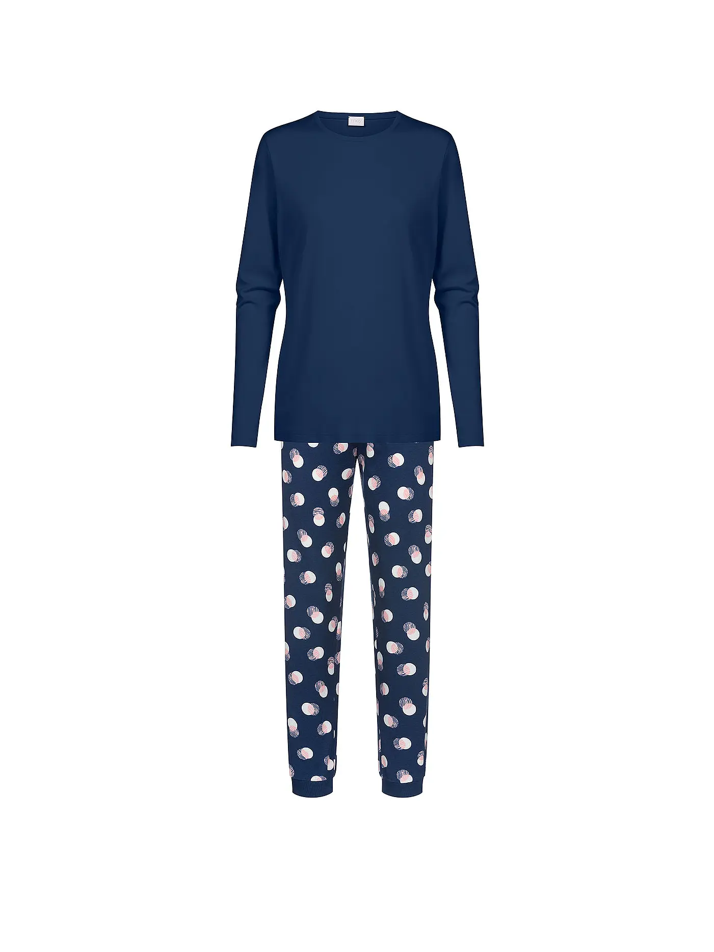 MEY | Pyjama SCRIBBLED DOTS | dunkelblau
