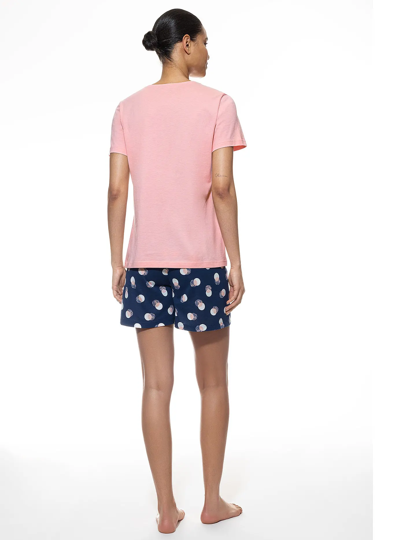 MEY | Pyjama SCRIBBLED DOTS | dunkelblau