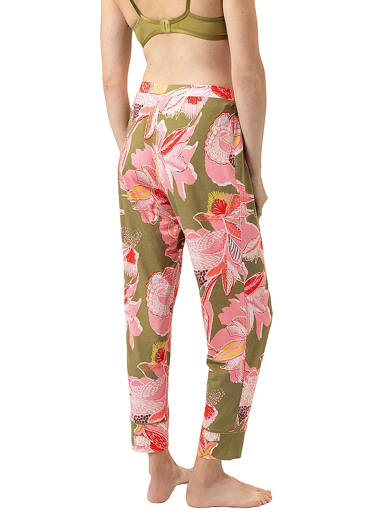 MEY | Pyjamahose 7/8 FLOWER WHIRL golden fern | 