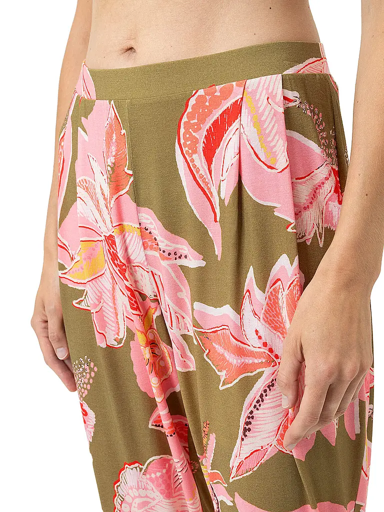 MEY | Pyjamahose 7/8 FLOWER WHIRL golden fern | 