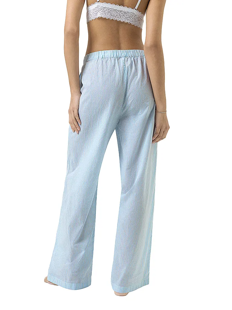 MEY | Pyjamahose COTTON STRIPES | hellblau