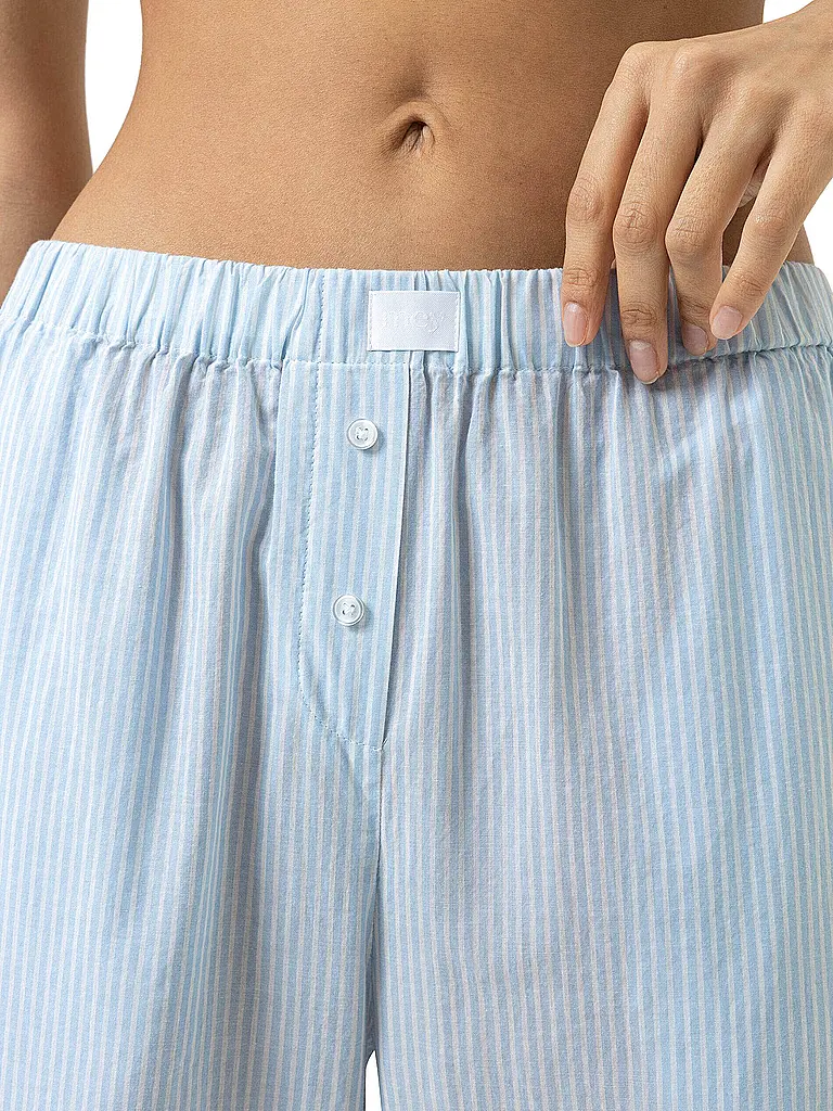 MEY | Pyjamahose COTTON STRIPES | hellblau